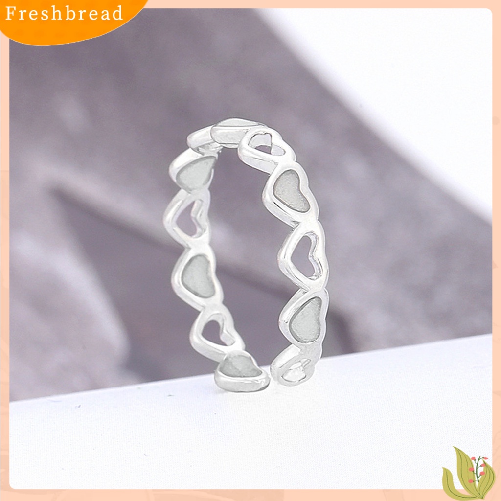 &lt; Freshbread &gt; Cincin Jari Ramah Kulit Karat Alloy Hollow Love Luminous Ring Untuk Anak Perempuan