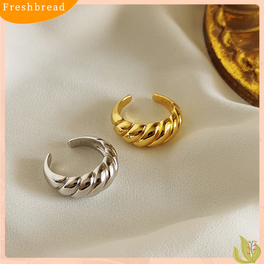 &lt; Freshbread &gt; Cincin Jari Terbuka Dapat Disesuaikan Berlebihan Tidak Luntur Vintage Dekorasi Kepribadian Wanita Perhiasan Perancis Croissant Cincin Perhiasan Aksesoris
