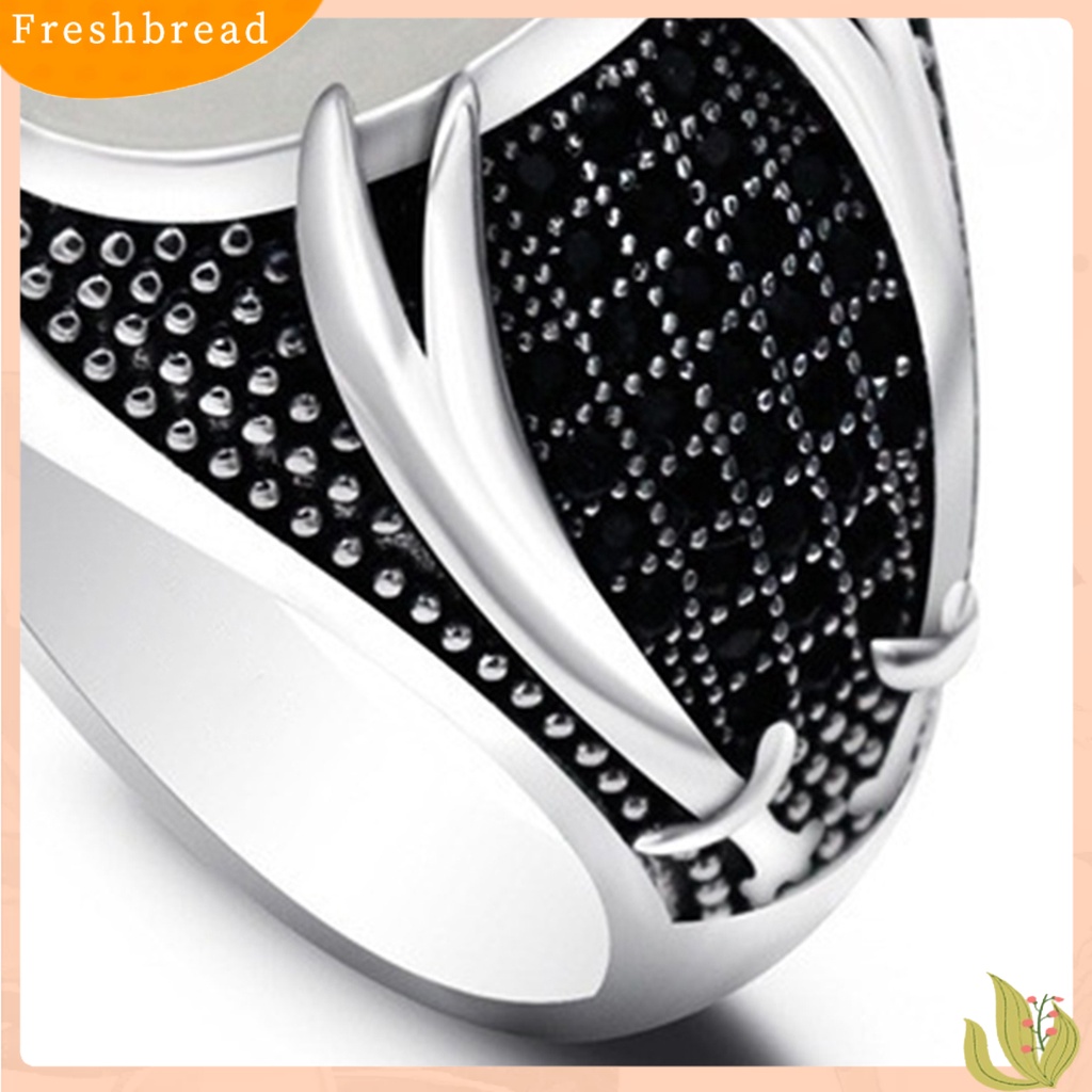 &lt; Freshbread &gt; Pria Cincin Ramah Kulit Retro Paduan Kesederhanaan Indah Engagement Male Ring Untuk Pernikahan