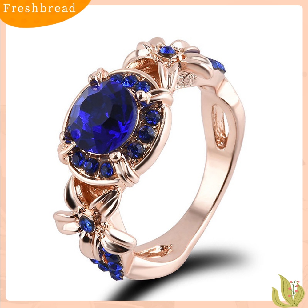 &lt; Freshbread &gt; Wanita Buatan Retro Safir Ruby Berlian Imitasi Perhiasan Cincin Pertunangan Pernikahan