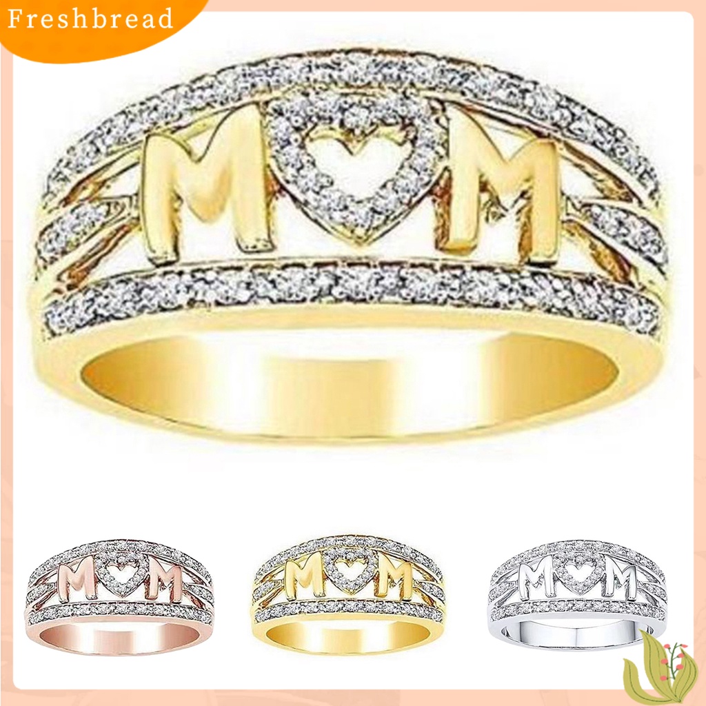 &lt; Freshbread &gt; Lady Finger Ring Indah Berlian Imitasi Alloy Stainless Female Ring Untuk Ibu