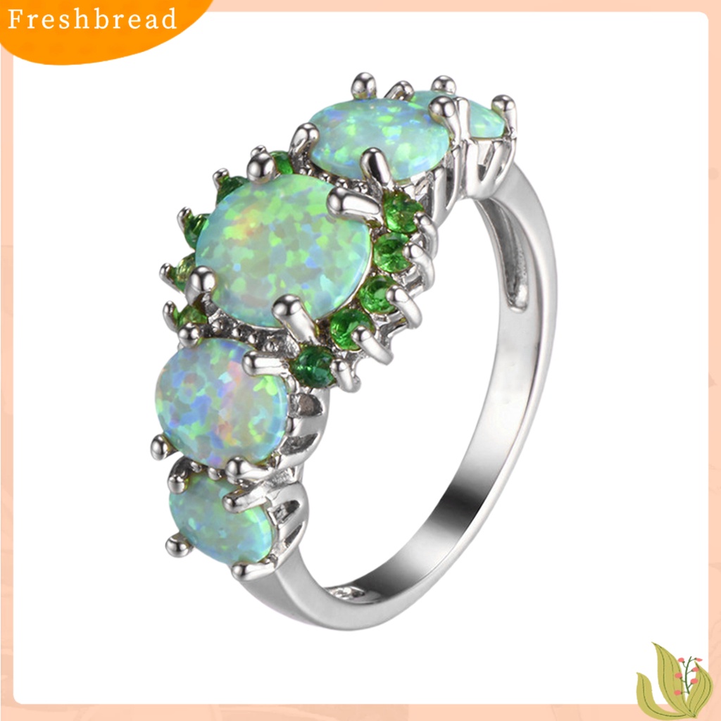 &lt; Freshbread &gt; Cincin Wanita Geometris Perhiasan Permata Imitasi Electroplating Bright Luster Ring Untuk Pernikahan