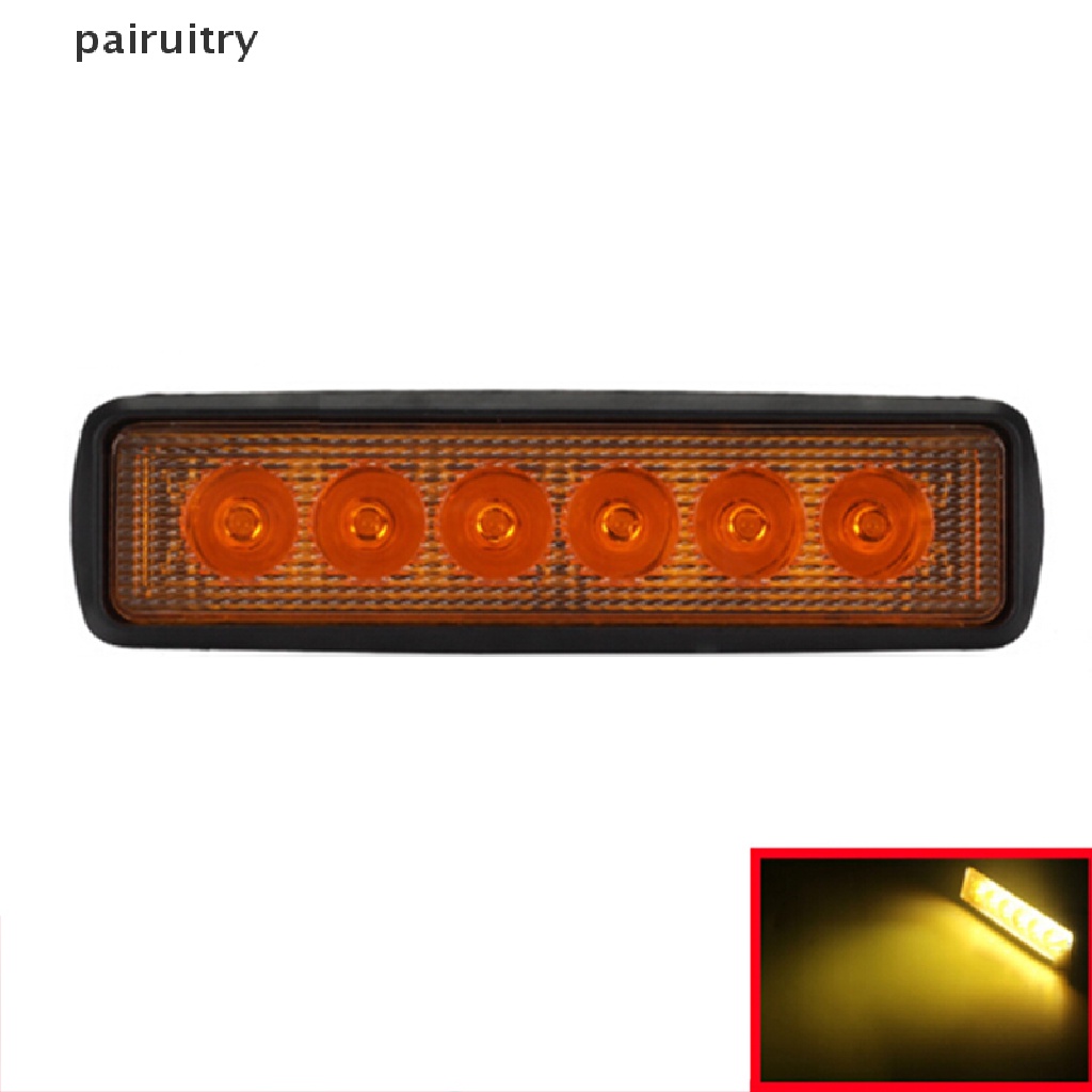 Prt 18W 6LED Cahaya Terang Spot Kerja Bar Mengemudi Kabut Offroad Truk Mobil Lampu Kuning PRT