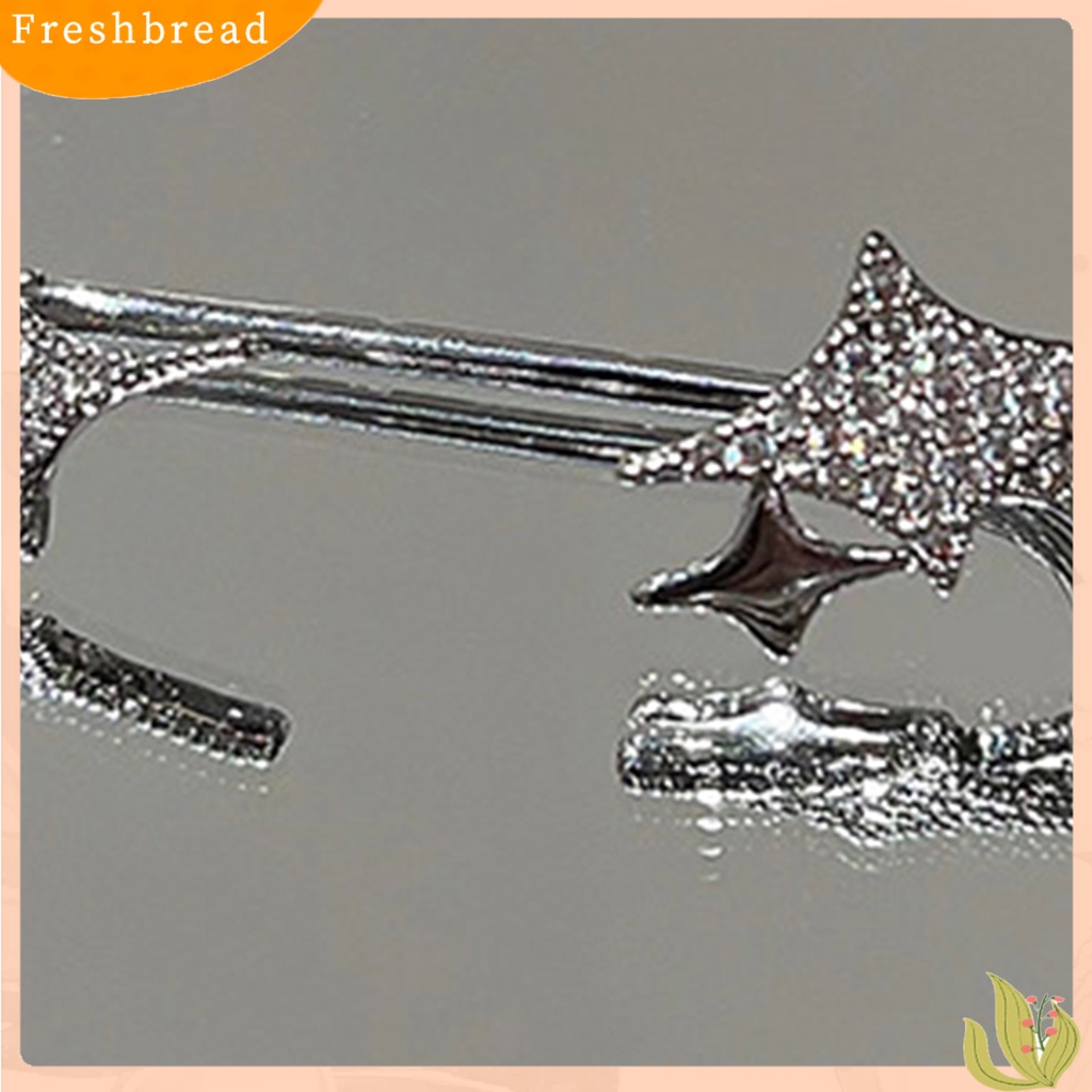 &lt; Freshbread &gt; 1Pc Klip Anting Bintang Tindik Palsu Wanita Berlian Imitasi Electroplating Telinga Manset Fashion Perhiasan