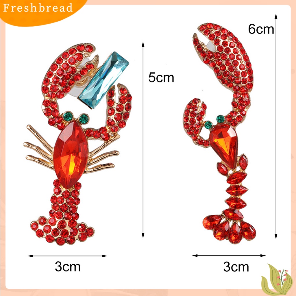 &lt; Freshbread &gt; Anting Menjuntai Kreatif Berlian Imitasi Hidup Lucu Lobster Sexy Eardrop Untuk Hadiah