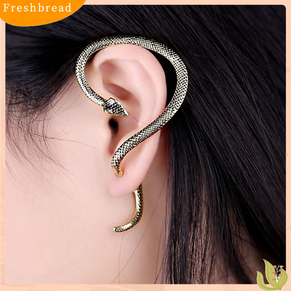 &lt; Freshbread &gt; 1Pc Mode Punk Manset Telinga Bentuk Ular Anting Perhiasan Aksesori