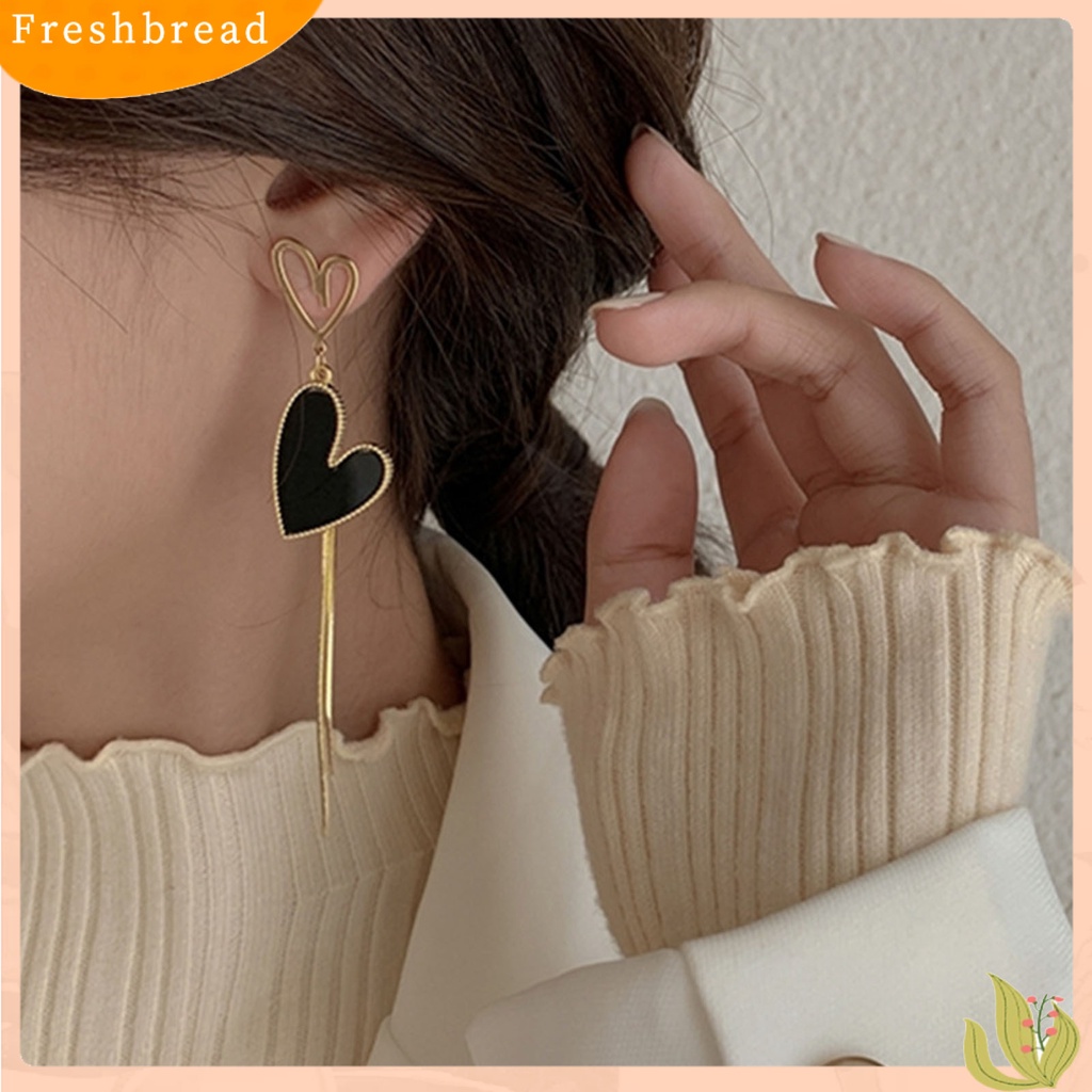 &lt; Freshbread &gt; 1pasang Anting Tusuk Asimetris Anti Karat Chic Cewek Asimetris Anting Panjang Untuk Pesta