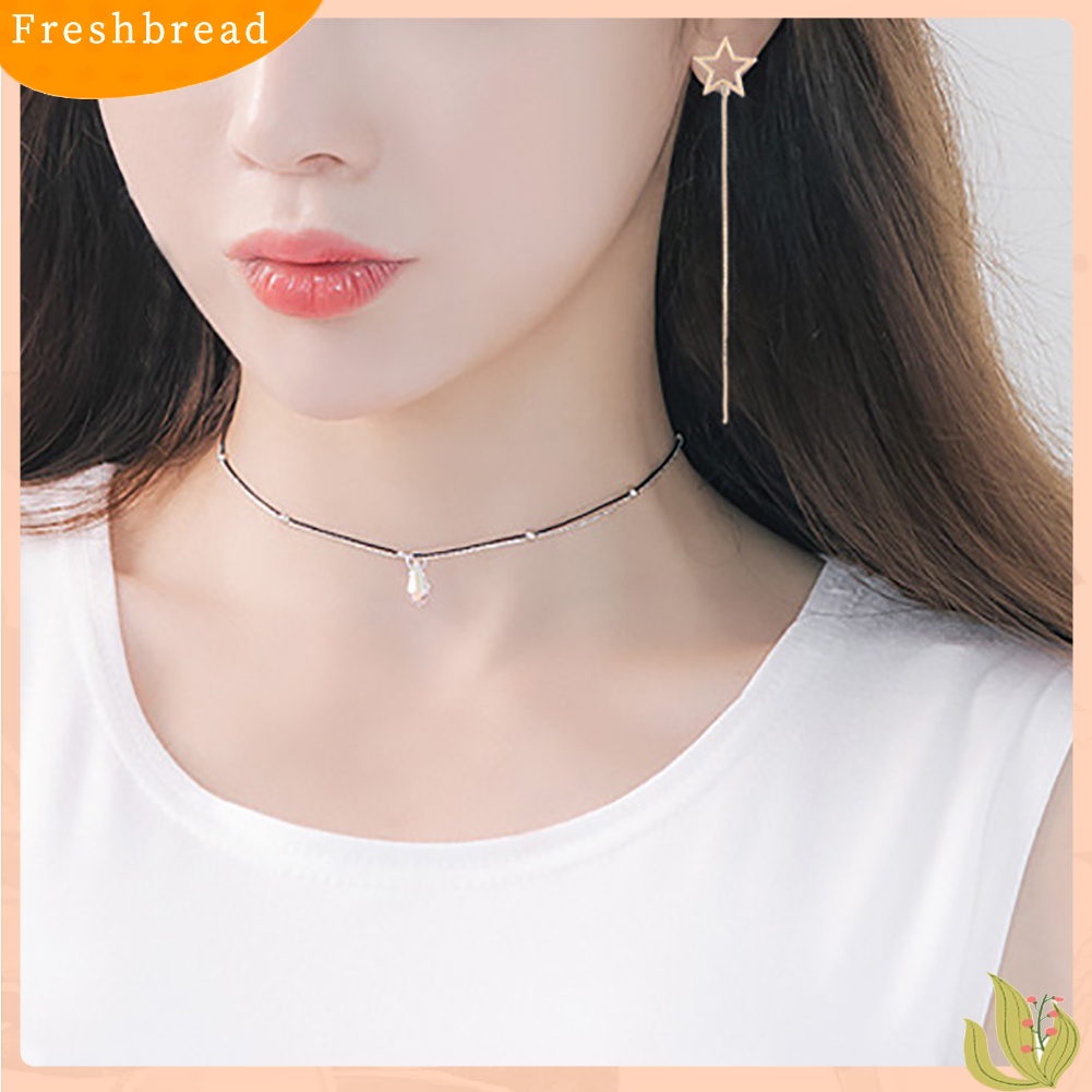 &lt; Freshbread &gt; Gadis Lucu Bintang Berujung Lima Menjuntai Anting-Anting Panjang Linear Telinga Rings Drop Jewelry