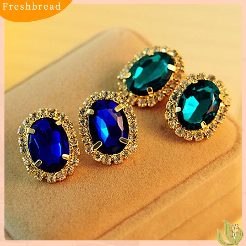 &lt; Freshbread &gt; Fashion Wanita Berlian Imitasi Ear Stud Earrings Eardrop Istana Gaya Perhiasan Hadiah