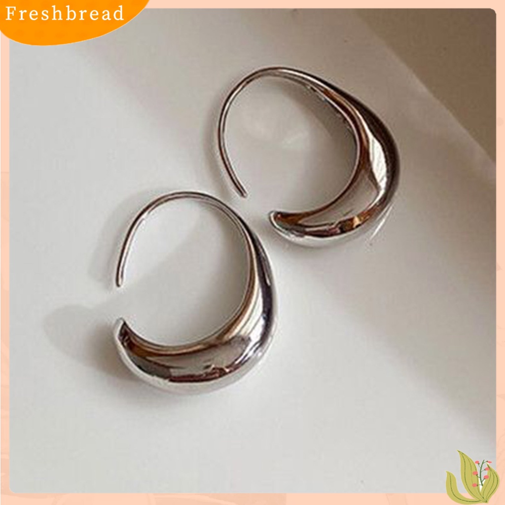 &lt; Freshbread &gt; 1pasang Anting Hoop Geometris Busur Sederhana Ringan Indah Chic Anting Untuk Minimalis