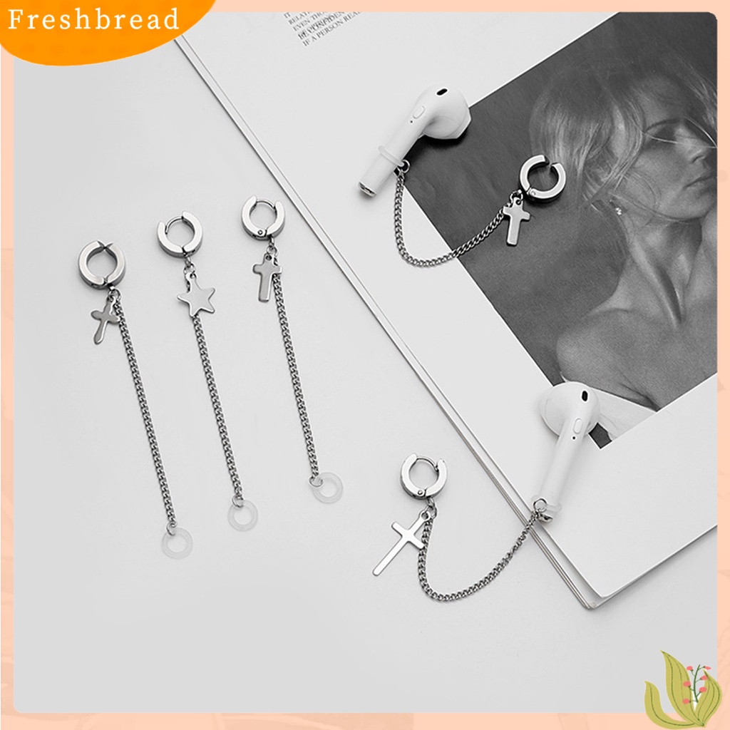 &lt; Freshbread &gt; 1pc Anting Anti Hilang Universal Cocok Mudah Digunakan Tali Anting Earphone Stainless Steel Non-slip Untuk Pakaian Sehari-Hari