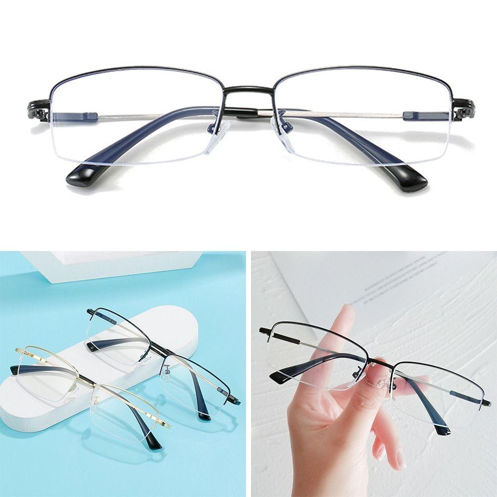 Populer Kacamata Miopia Wanita Pria Frame Ultra Ringan Metal Blue Light Blocking