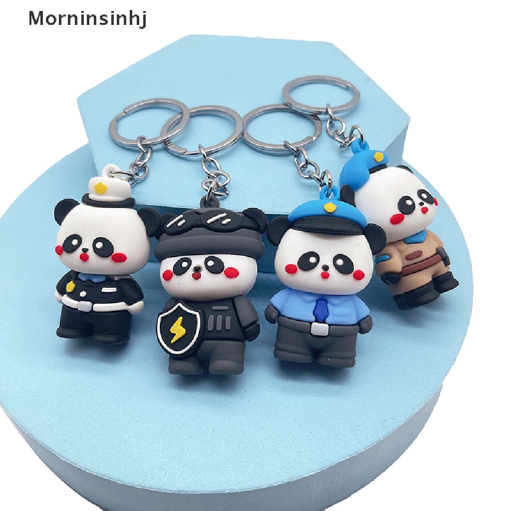 Mornin Baru Kartun Panda Police Gantungan Kunci Lem Lembut Pria Dan Wanita Tas Liontin Panda Lucu Keyring Pendant Hadiah id