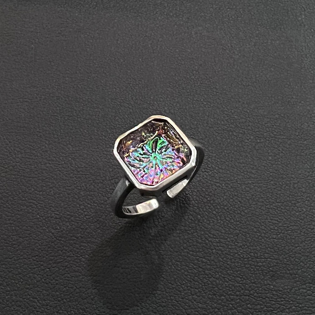 Goldkingdom Aksesoris Perhiasan Fashion Ready Stock Cincin Batu Warna Silver Untuk Wanita Desain Mewah Ringan Dan Kecil Open Ring