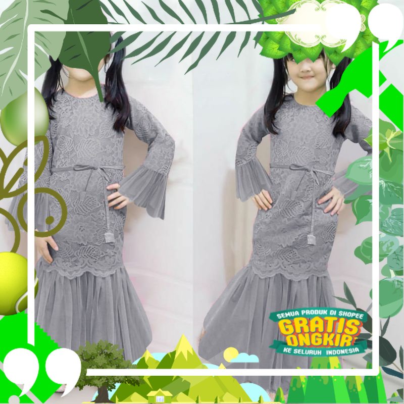 BAJU DRESS GAMIS ANAK KIDS BROKAT BRUKAT PESTA KONDANGAN UMROH RENDA MAXI MAXY IMPORT ANAK WANITA MU