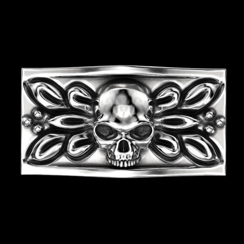 Goldkingdom Aksesoris Perhiasan Fashion Ready Stock Kreatif Cincin Tengkorak Eropa Dan Amerika Gaya Punk Punk Retro Celup Cincin Tengkorak Hitam