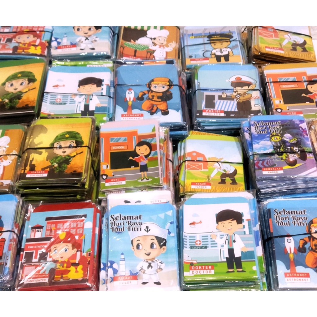 

Amplop Lebaran Profesi Kecil Viral Murah 1 Pack isi 10 Pcs Ukuran 5.5cm x 8cm
