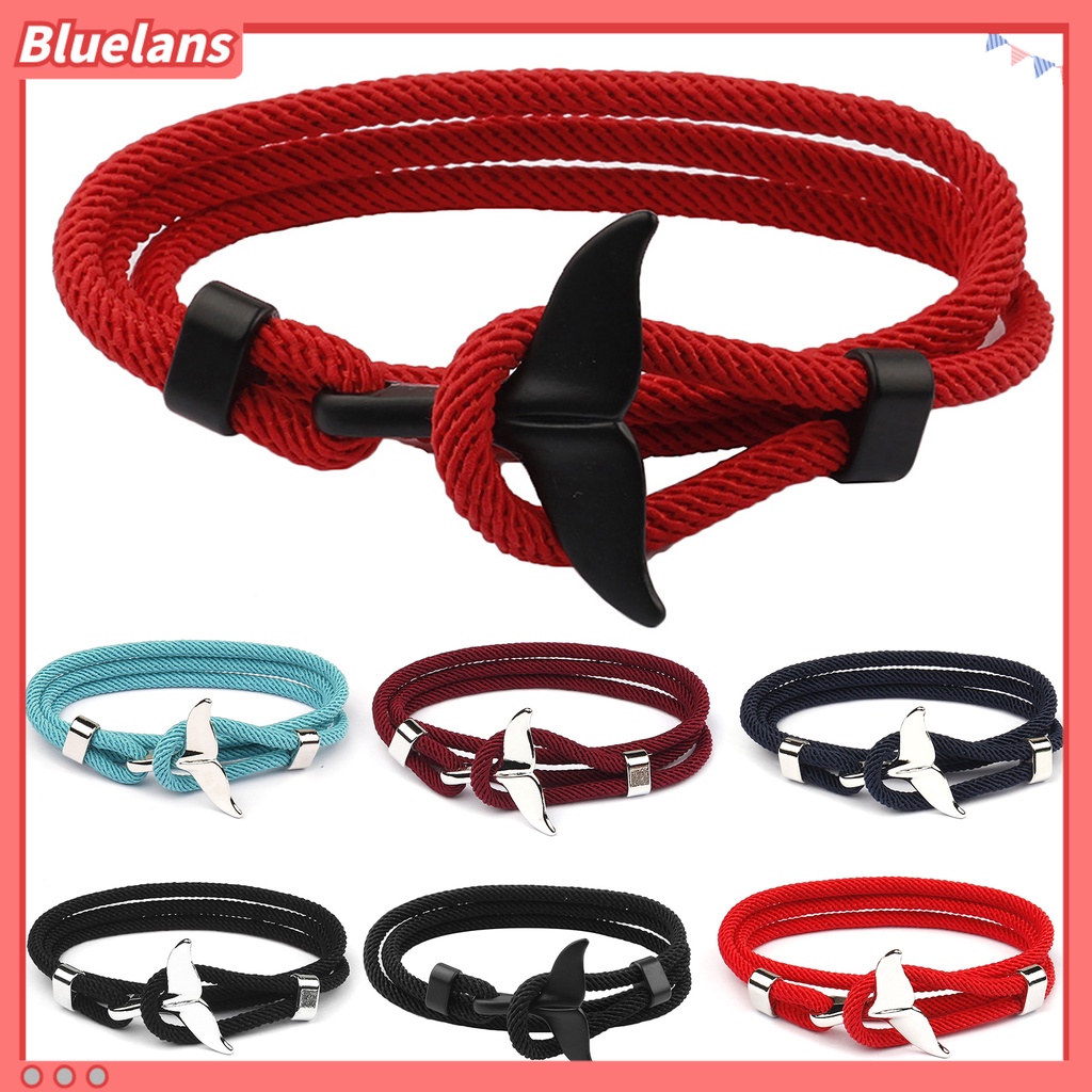 {In Stock} Hiu Gesper Adjustable Couple Gelang Multilayer Handmade Wanita Pria Tali Gelang Perhiasan Aksesoris