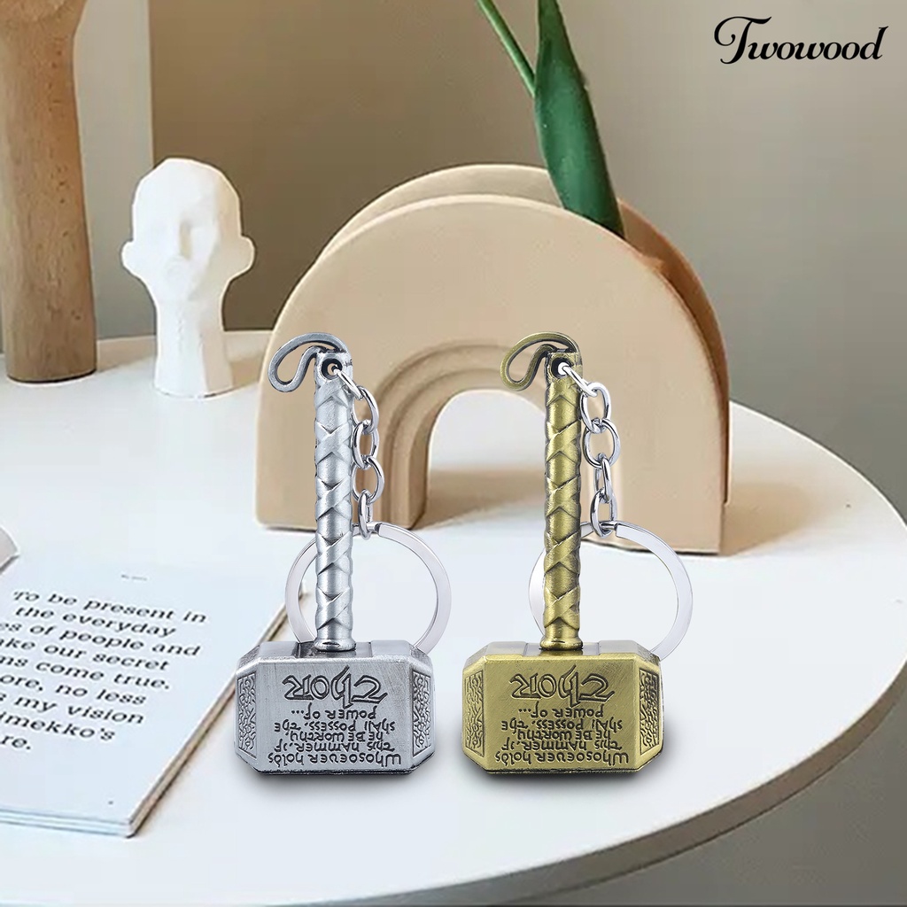 Twowood Gantungan Kunci Vintage Kartun Serbaguna Realistis Tidak Luntur Hias Portable Pria Wanita Palu Tempat Kunci Hadiah Ulang Tahun