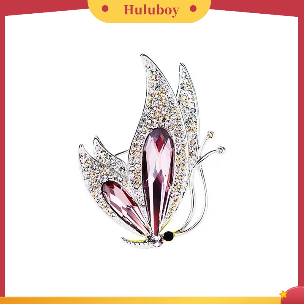 {Ready Stock} Bros Pin Bentuk Kupu-Kupu All-match Wanita Imitasi Kristal Berlian Imitasi Hias Bros Hadiah Untuk Pakaian Sehari-Hari