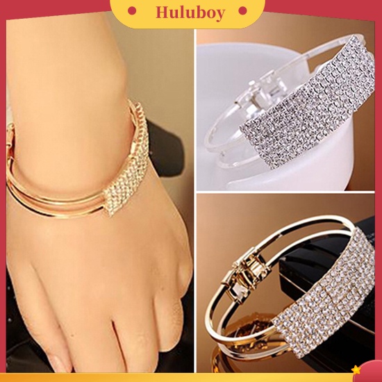 {Ready Stock} Baru Fashion Elegan Wanita Bangle Gelang Gelang Kristal Cuff Bling Lady Hadiah