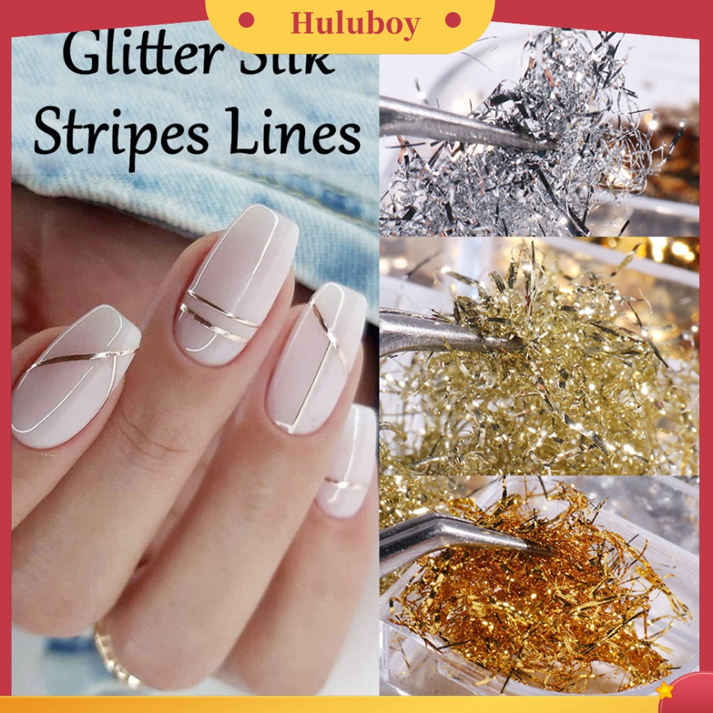 {In Stock} 1kotak Paku Sequin Bersinar DIY Desain Kertas Foil Fashion Nail Manicure Decor Untuk Profesional