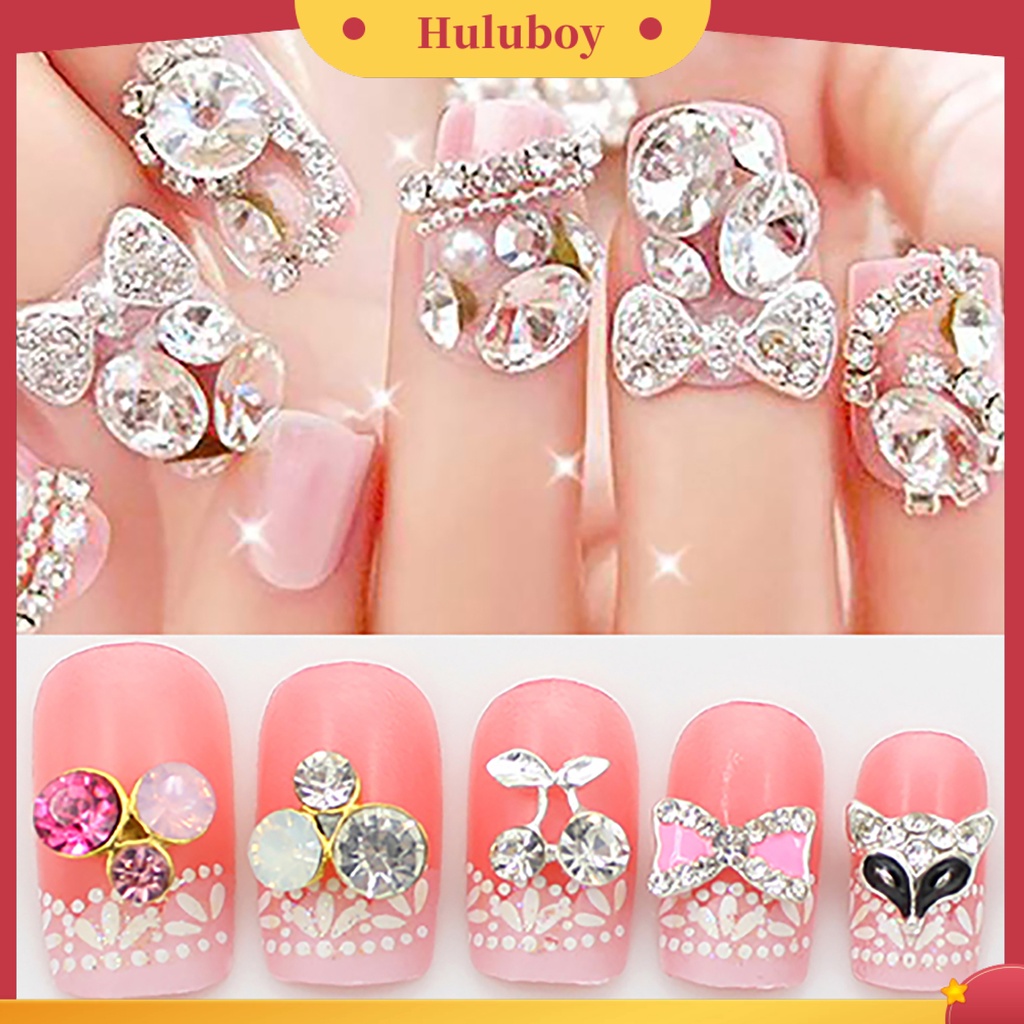 {In Stock} 10Pcs/Set Stiker Kuku Berlian Imitasi Halus Sintetis Warna-Warni Nail Decal Perhiasan Dekor Untuk Pesta