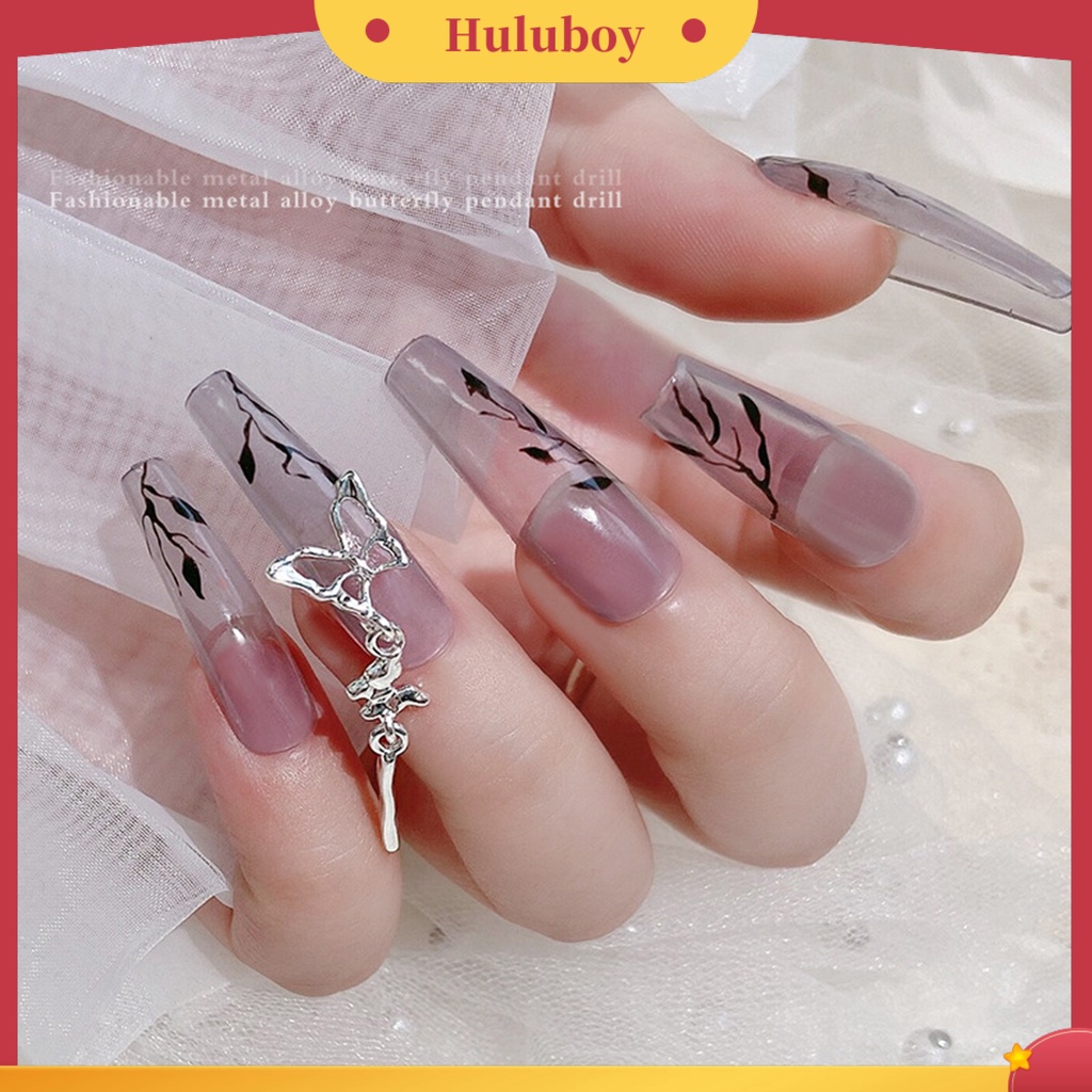 {In Stock} 10Pcs Nail Art Pendant Tiga Dimensi Ins Style Gloss DIY Tahan Karat Mid-length 3-bagian Kupu-Kupu Liontin Dekorasi Kuku Perlengkapan Kuku
