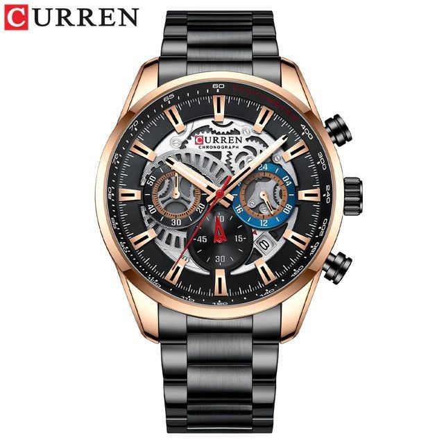 CURREN 8391 Jam Tangan Pria Analog Stainless Steel Chronograph