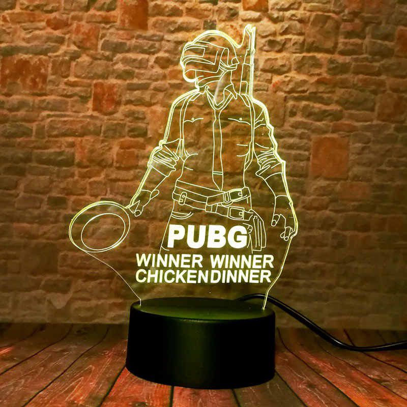 Lampu Hias 3D PubG lampu Tidur Game Pubg