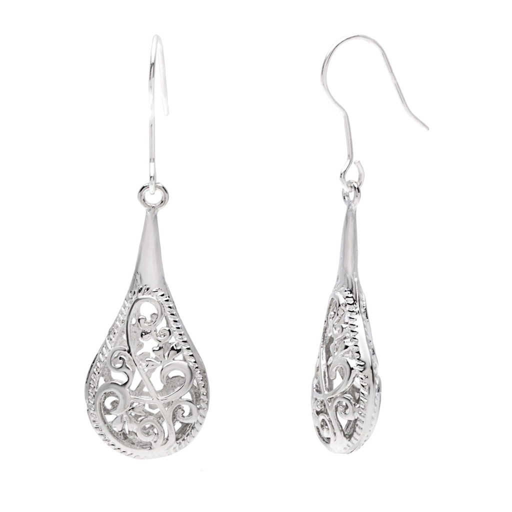 Goldkingdom Aksesoris Perhiasan Fashion Ready Stock Perak Disepuh Drop Earrings Kreatif Dilubangi-out Anting Bunga Anting Telinga Giwang.