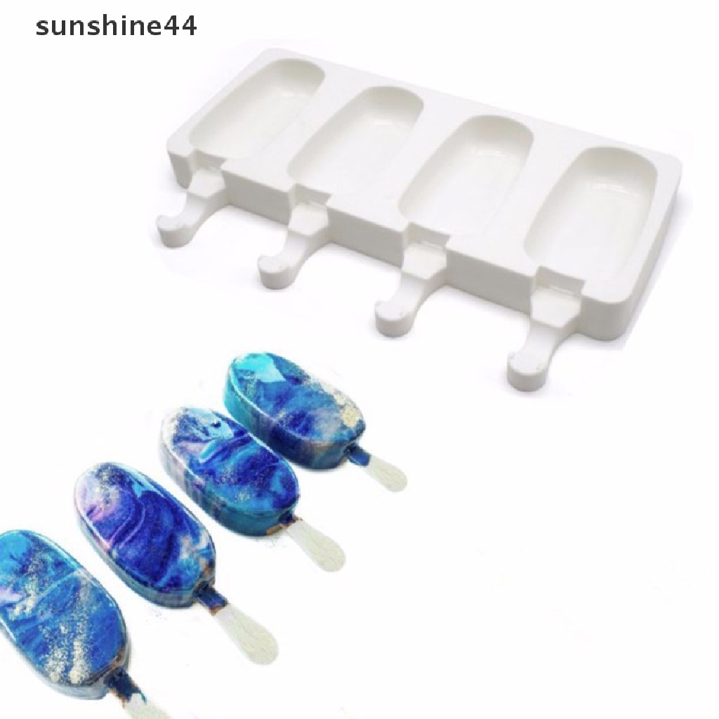 Sunshine Cetakan Es Krim Silikon Cetakan Es Loli DIY Homemade Dessert Freezer Mold ID