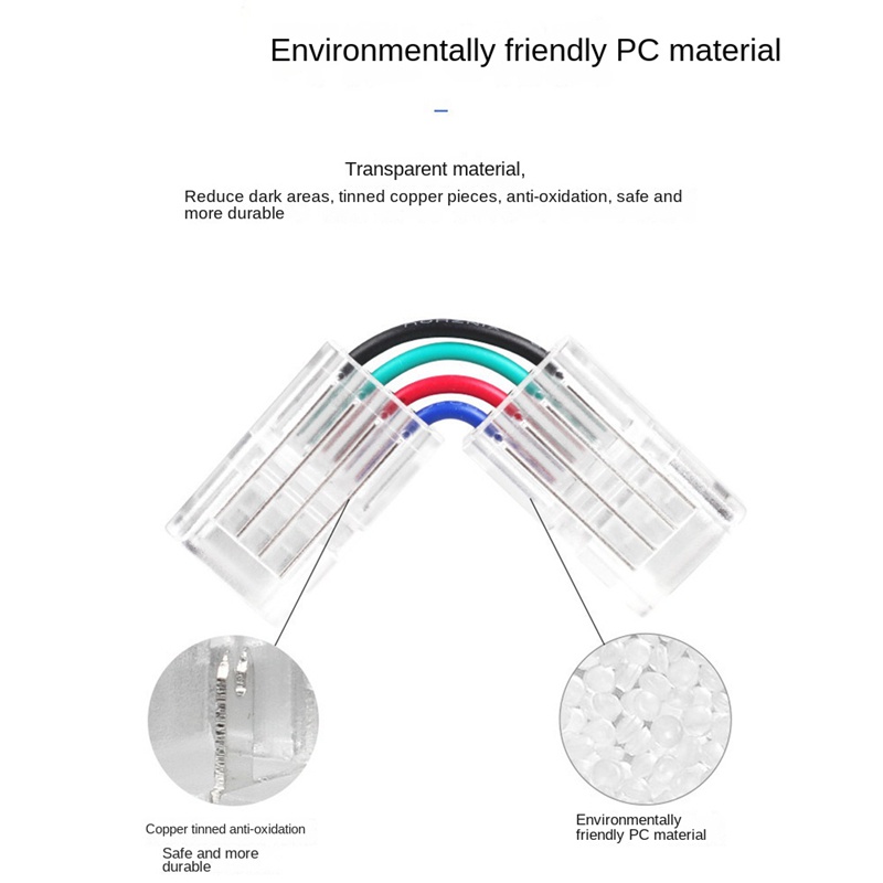 Lampu Warna Warni Isi 10pcs Isi90° Konektor Solderless Sudut Untuk LED Strip RGB 5050
