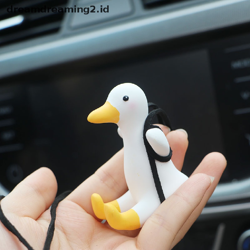 (hot) Anime Lucu Aksesoris Mobil Ayunan Bebek Liontin Kaca Spion Otomatis Ornamen//