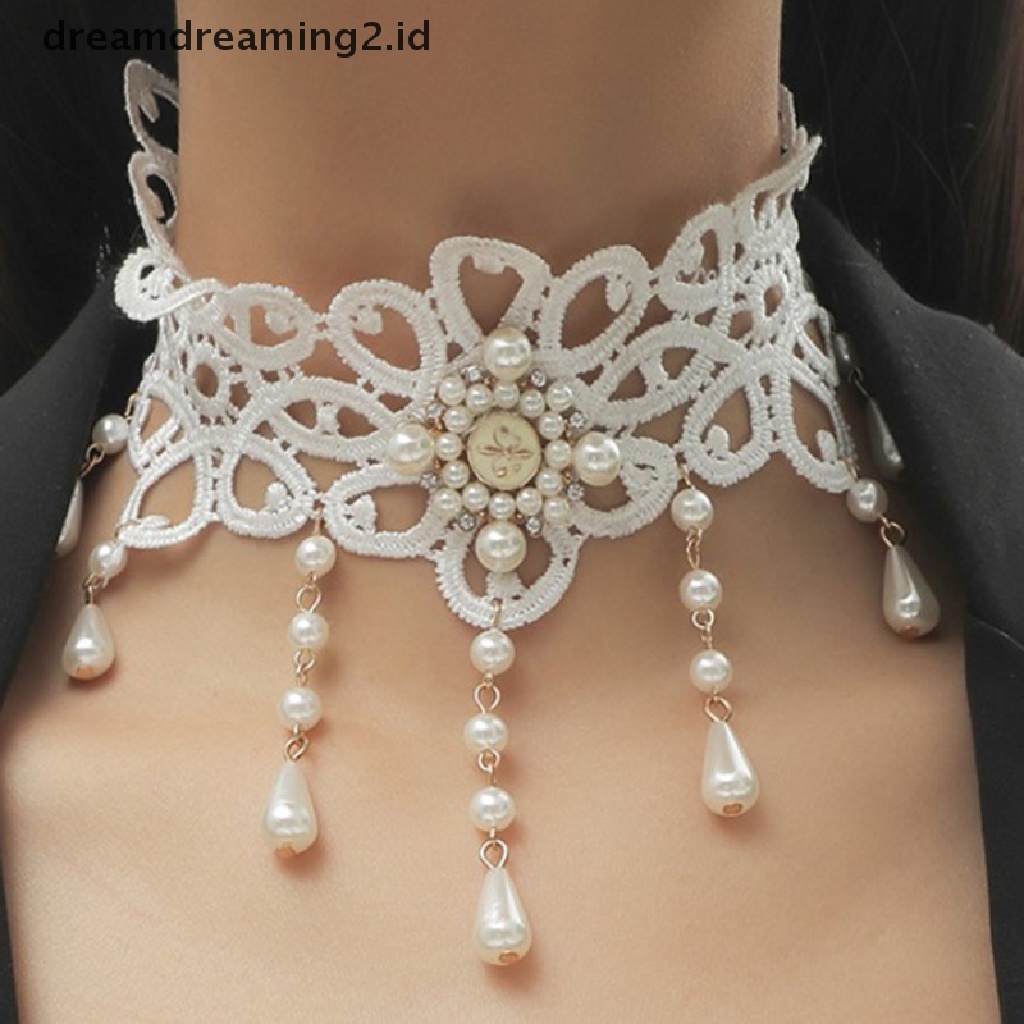 (hot) 1pc Kalung Choker Lace Vintage Untuk Aksesoris Wanita Gothic Jewelry Collar//