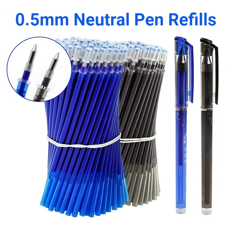 [Unggulan] 0.5mm Klasik Biru Merah Hitam Tinta Tergantikan Refill Gel Pen Isi Ulang Alat Tulis Kantor Sekolah Pena Netral Pen Cartridge Ujung Peluru Ujung Tabung Jarum Tip Batang Tinta