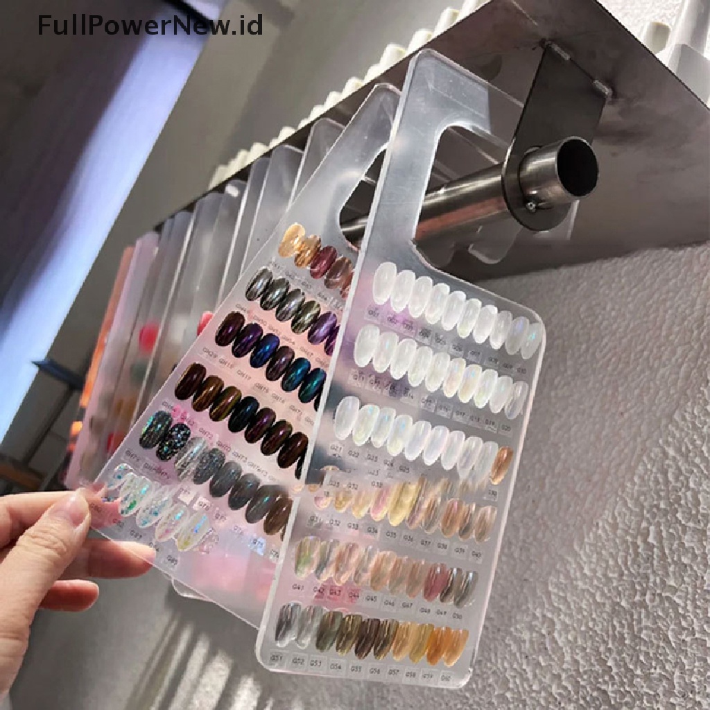 Power Aurora Papan Display Nail Art Transparan Akrilik Pajangan Sample Kuku Palsu ID