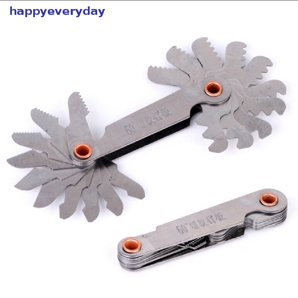 [happy] Terbaik Mata Pisau Benang 60derajat Screw Pitch Gage Gauge Dual Head Measure Tools [ID]