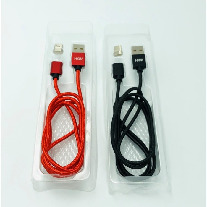 Magnetic Cable HK-Magnetic Cable HK-D07 Micro/iPhone/Type C PD QC3.0 Kabel Casan Magnetik Charging &amp; Sync Data Braided Cable