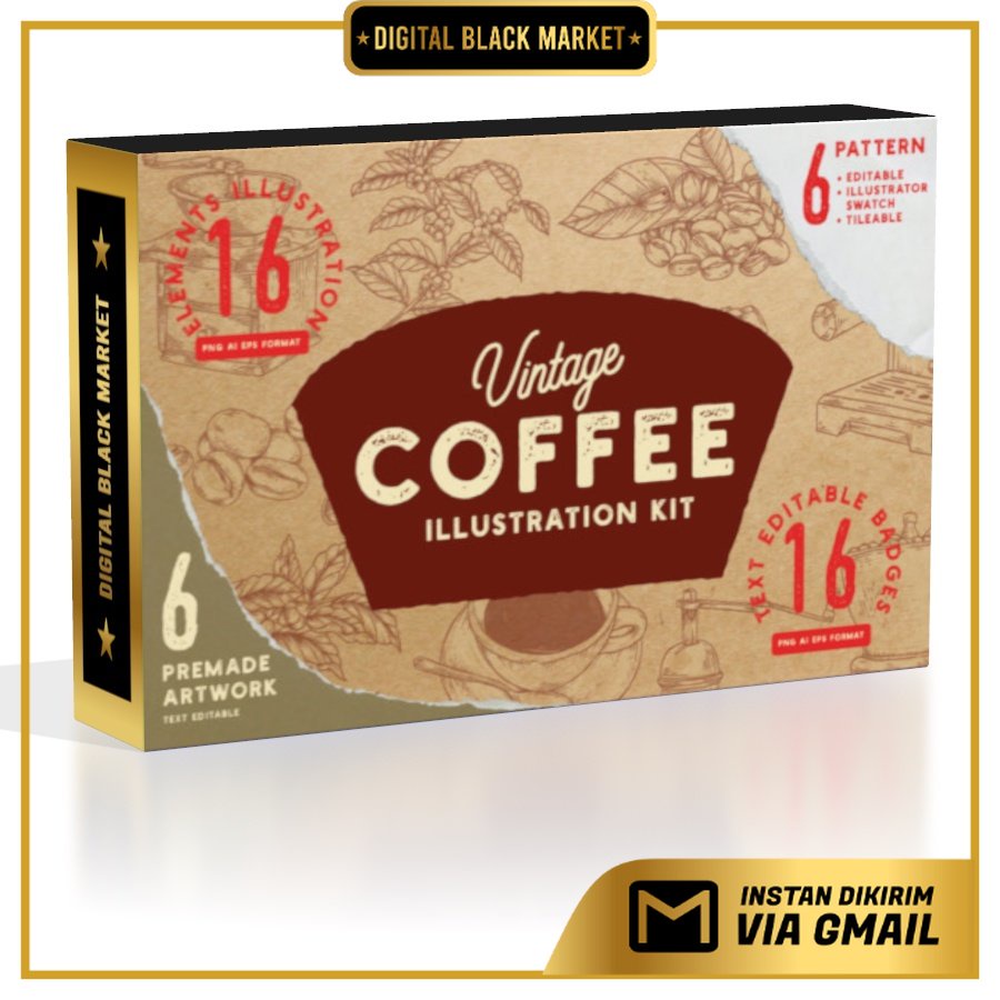 Vintage Coffee Illustration Kit