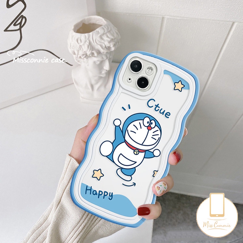 Kartun Doraemon Case Redmi 10A 12C 9A 10C 9a1 10 9T A1+9C NFC Redmi Note8 11 10s 9s 11s 9 10 11Pro 10Pro Max POCO M3 X3 NFC Pro Mi 11T Pro Wavy Edge Cute Cat Soft Sarung Tpu