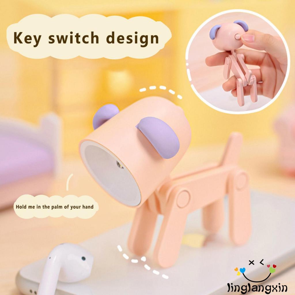 Llxlampu Meja LED, Lampu Malam Berbentuk Anjing/Rusa Lucu Dengan Tubuh Yang Dapat Disesuaikan Untuk Anak Dewasa