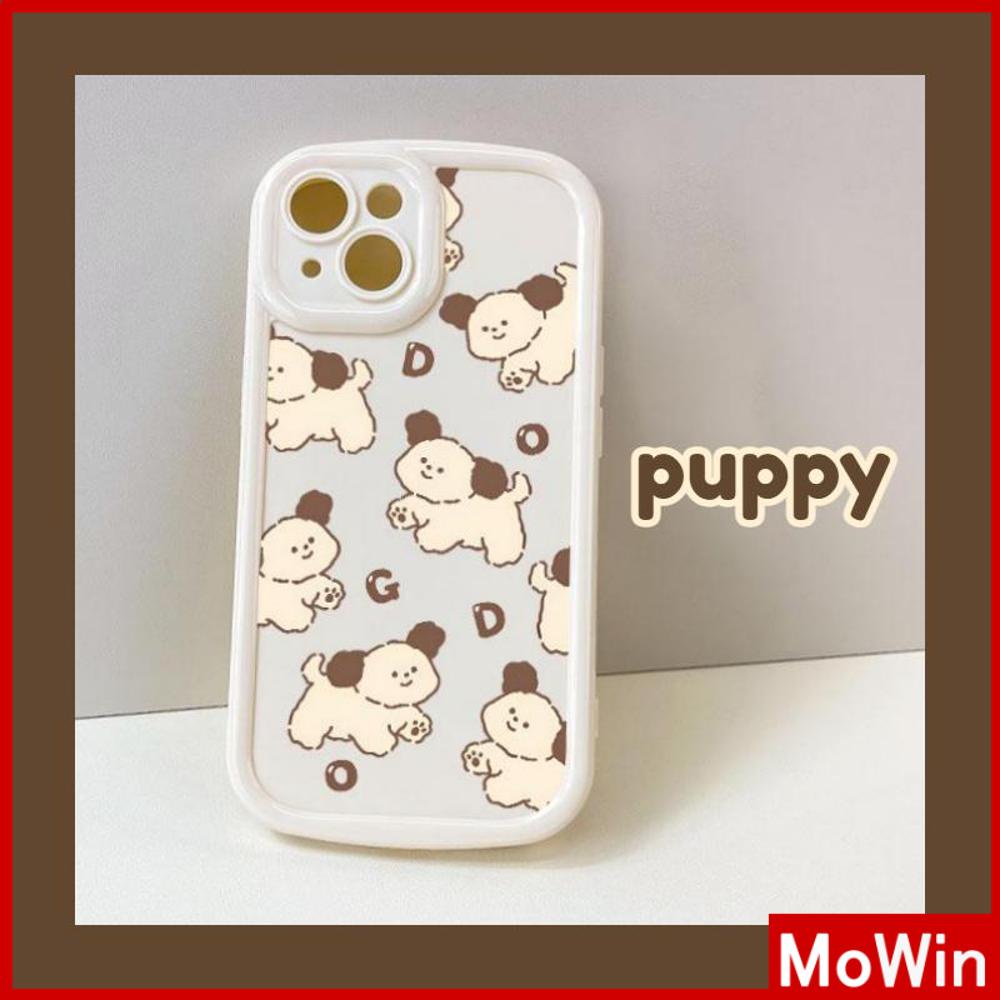 For iPhone 14 Pro Max iPhone Case Cream White TPU Soft Case Camera Cover Airbag Shockproof Cute Puppy  Compatible with iPhone 13 Pro max 12 Pro Max 11 Pro Max xr xs max 7Plus