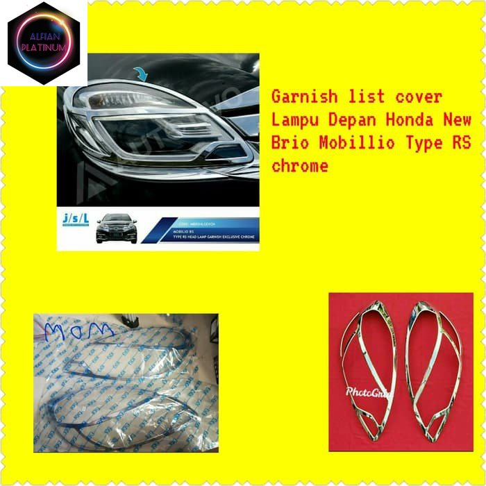 Garnish Lampu Depan New Brio Mobilio Type Rs Chrome Variasi Mobil