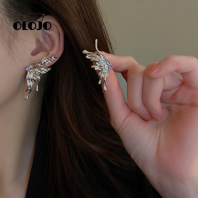 【COD】Anting Stud Desain Kupu-Kupu Bahan Metal Untuk Aksesoris Perempuan