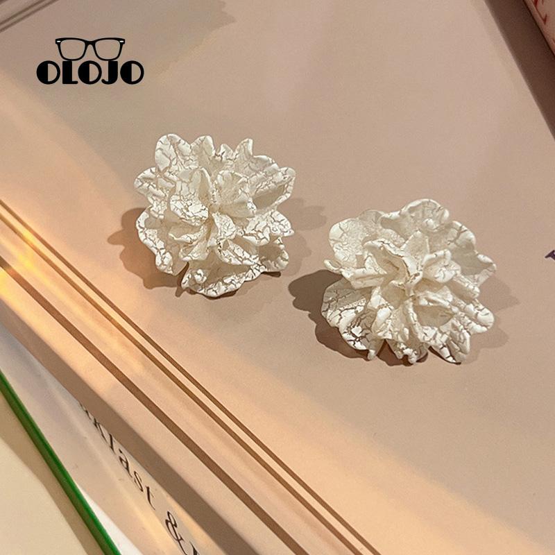 【COD】Anting Pejantan Camellia Polos Anting Lucu Trendi Sederhana925 Perak Temperamen Gadis Anting Bunga Camelia Musim Semi Musim Panas