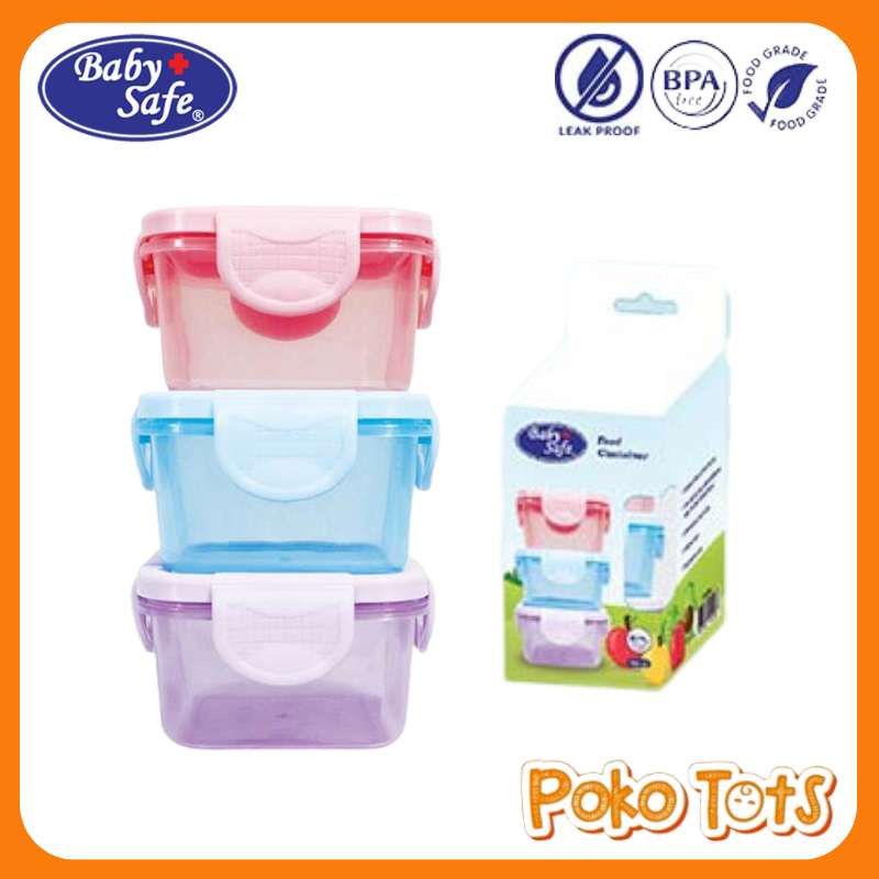 Baby Safe Food Container 150ml Isi 3pcs FC003 Tempat Makan Bayi Wadah MPASI WHS