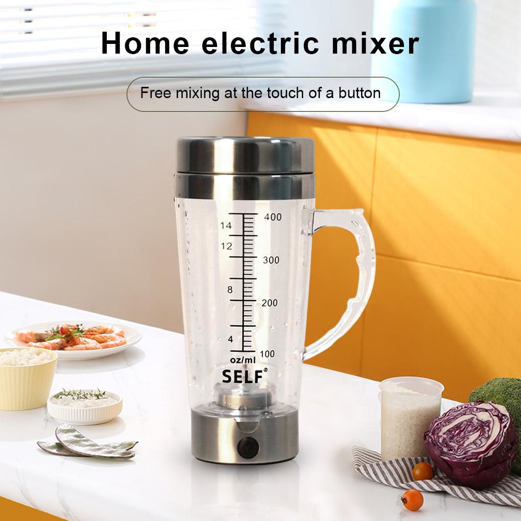 400ml Electric Automatic Shaker Grain Protein Powder Mixer Movement Dengan Skala Cangkir Kopi Botol Air Gadget Dapur