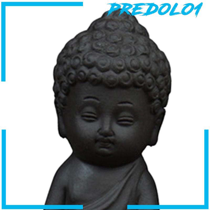 [Predolo1] Aksesori Pet Teh Tembikar Hitam Buddha Kecil Untuk Kamar Tidurkantor
