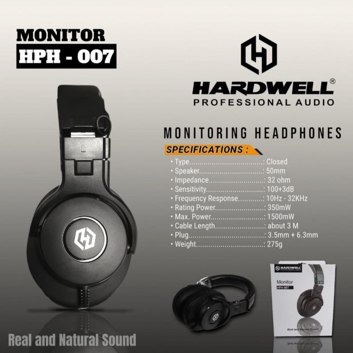 Headphone Monitor HARDWELL HPH007 | HARDWELL HPH-07